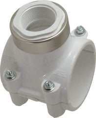 Value Collection - 3 x 1-1/2" PVC Plastic Pipe Clamp On Saddle with EPDM O-Ring - Schedule 40, Pipe O.D. x SR Fipt End Connections - Eagle Tool & Supply