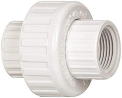 Value Collection - 3/4" PVC Plastic Pipe Union with EPDM O-Ring - Schedule 40, FIPT x FIPT End Connections - Eagle Tool & Supply