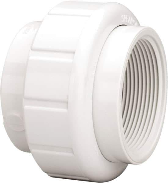 Value Collection - 2" PVC Plastic Pipe Union with EPDM O-Ring - Schedule 40, FIPT x FIPT End Connections - Eagle Tool & Supply