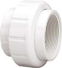 Value Collection - 2" PVC Plastic Pipe Union with EPDM O-Ring - Schedule 40, FIPT x FIPT End Connections - Eagle Tool & Supply