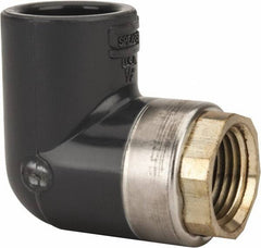 Value Collection - 1/2" PVC Plastic Pipe 90° Elbow - Schedule 80, PVC Slip x Brass Fipt End Connections - Eagle Tool & Supply