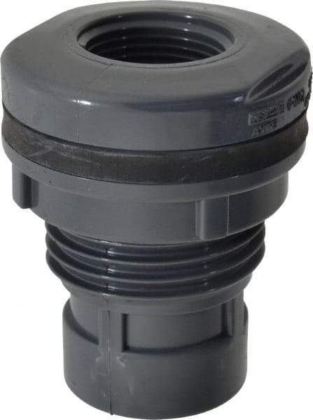 Value Collection - 1" PVC Plastic Pipe Tank Adapter - Schedule 80, FIPT x FIPT End Connections - Eagle Tool & Supply