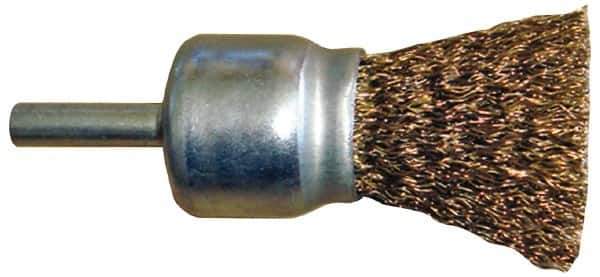 Value Collection - 4" Brush Diam, Flared End Brush - Coarse Grade, 1/4" Diam Shank, 15,000 Max RPM - Eagle Tool & Supply