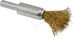 Value Collection - 1/2" Brush Diam, End Brush - Fine Grade, 1/4" Diam Shank, 20,000 Max RPM - Eagle Tool & Supply