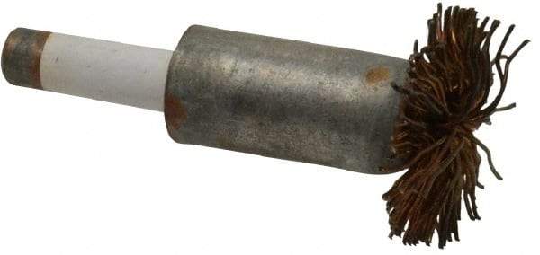 Value Collection - 1/2" Brush Diam, End Brush - Coarse Grade, 1/4" Diam Shank, 20,000 Max RPM - Eagle Tool & Supply