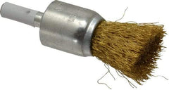 Value Collection - 3/4" Brush Diam, End Brush - Fine Grade, 1/4" Diam Shank, 20,000 Max RPM - Eagle Tool & Supply