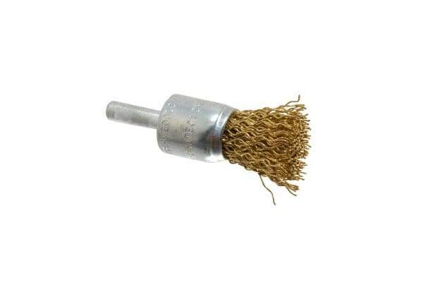 Value Collection - 3/4" Brush Diam, End Brush - Coarse Grade, 1/4" Diam Shank, 20,000 Max RPM - Eagle Tool & Supply