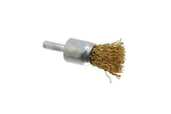 Value Collection - 3/4" Brush Diam, End Brush - Coarse Grade, 1/4" Diam Shank, 20,000 Max RPM - Eagle Tool & Supply