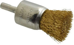 Value Collection - 1" Brush Diam, End Brush - Fine Grade, 1/4" Diam Shank, 20,000 Max RPM - Eagle Tool & Supply