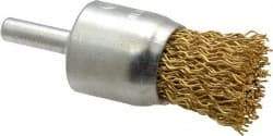 Value Collection - 1" Brush Diam, End Brush - Coarse Grade, 1/4" Diam Shank, 20,000 Max RPM - Eagle Tool & Supply