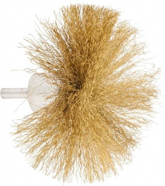 Value Collection - 4" Brush Diam, Flared End Brush - Fine Grade, 1/4" Diam Shank, 15,000 Max RPM - Eagle Tool & Supply