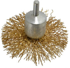 Value Collection - 3" Brush Diam, Flared End Brush - Coarse Grade, 1/4" Diam Shank, 15,000 Max RPM - Eagle Tool & Supply