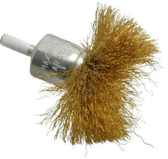 Value Collection - 3" Brush Diam, Flared End Brush - Fine Grade, 1/4" Diam Shank, 15,000 Max RPM - Eagle Tool & Supply