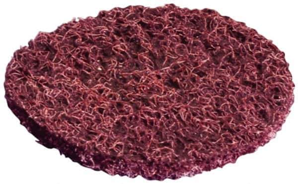 Standard Abrasives - 5" Medium Grade Aluminum Oxide Deburring Disc - Hook & Loop Connection, Maroon, 7,000 Max RPM - Eagle Tool & Supply