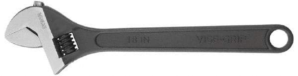 Irwin - 2-1/4" Jaw Capacity, 18" Standard Adjustable Wrench - Chrome Vanadium Steel, Chrome Finish - Eagle Tool & Supply