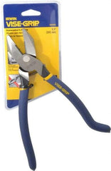 Irwin - 9" OAL, 1-1/2" Jaw Length x 1-1/4" Jaw Width, Side Cutting Ironworker's Pliers - Serrated Jaw, Standard Head, Textured Handles - Eagle Tool & Supply