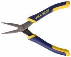 Irwin - 5-1/4" OAL, 1-1/4" Jaw Length x 9/16" Jaw Width, Pliers - Machined Jaw, Flat Nose Head, ProTouch Handles - Eagle Tool & Supply