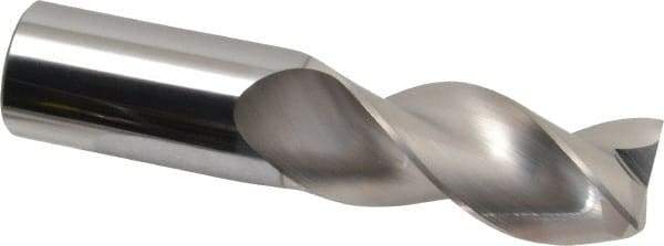 SGS - 1", 2" LOC, 1" Shank Diam, 4-1/2" OAL, 3 Flute, Solid Carbide Square End Mill - Single End, TiB2 Finish, Spiral Flute, 38° Helix, Right Hand Cut, Right Hand Flute, Series 43 - Eagle Tool & Supply