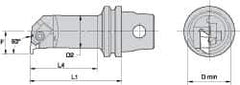 Kennametal - Insert Style NG 2L, 60mm Head Length, Right Hand Cut, Internal Modular Threading Cutting Unit Head - System Size KM32, 11mm Center to Cutting Edge, Series Top Notch - Eagle Tool & Supply