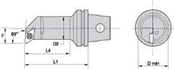 Kennametal - Right Hand Cut, 25mm Min Bore Diam, Size KM32 Steel Modular Boring Cutting Unit Head - 2.3622" Max Bore Depth, Through Coolant, Compatible with DP.. - Eagle Tool & Supply