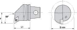 Kennametal - Right Hand Cut, Size KM32, DC.. Insert Compatiblity, Internal Modular Turning & Profiling Cutting Unit Head - 22mm Ctr to Cutting Edge, 35mm Head Length, Through Coolant, Series Screw-On - Eagle Tool & Supply