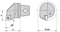 Kennametal - Left Hand Cut, Size KM32, CC.. Insert Compatiblity, Internal Modular Turning & Profiling Cutting Unit Head - 22mm Ctr to Cutting Edge, 35mm Head Length, Through Coolant, Series Screw-On - Eagle Tool & Supply