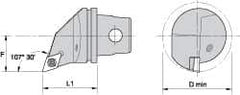 Kennametal - Right Hand Cut, Size KM32, DC.. Insert Compatiblity, Internal Modular Turning & Profiling Cutting Unit Head - 22mm Ctr to Cutting Edge, 35mm Head Length, Through Coolant, Series Screw-On - Eagle Tool & Supply