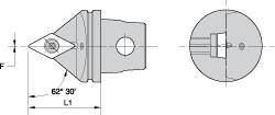 Kennametal - Neutral Cut, Size KM32, DC.. Insert Compatiblity, External Modular Turning & Profiling Cutting Unit Head - 35mm Head Length, Through Coolant, Series Screw-On - Eagle Tool & Supply