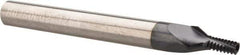 Carmex - #10-32, #12-32, #8-32 UNC, UNEF, UNF, 0.126" Cutting Diam, 3 Flute, Solid Carbide Helical Flute Thread Mill - Internal Thread, 0.27" LOC, 2-1/2" OAL, 1/4" Shank Diam - Eagle Tool & Supply