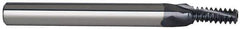 Carmex - 1/4-20 UNC, 0.185" Cutting Diam, 3 Flute, Solid Carbide Helical Flute Thread Mill - Internal Thread, 0.48" LOC, 2-1/2" OAL, 1/4" Shank Diam - Eagle Tool & Supply
