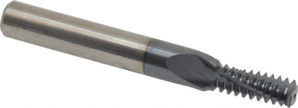 Carmex - 3/8-16 UNC, 0.264" Cutting Diam, 3 Flute, Solid Carbide Helical Flute Thread Mill - Internal Thread, 0.66" LOC, 2-1/2" OAL, 5/16" Shank Diam - Eagle Tool & Supply