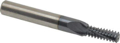 Carmex - 3/8-16 UNC, 0.264" Cutting Diam, 3 Flute, Solid Carbide Helical Flute Thread Mill - Internal Thread, 0.66" LOC, 2-1/2" OAL, 5/16" Shank Diam - Eagle Tool & Supply