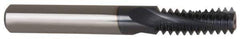 Carmex - 7/16-14 UNC, 0.303" Cutting Diam, 3 Flute, Solid Carbide Helical Flute Thread Mill - Internal Thread, 0.82" LOC, 2-1/2" OAL, 5/16" Shank Diam - Eagle Tool & Supply