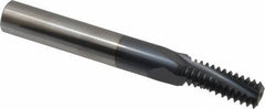 Carmex - 5/8-11 UNC, 0.449" Cutting Diam, 3 Flute, Solid Carbide Helical Flute Thread Mill - Internal Thread, 1.14" LOC, 4" OAL, 1/2" Shank Diam - Eagle Tool & Supply