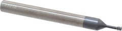Carmex - #6-32 UNC, 0.1" Cutting Diam, 3 Flute, Solid Carbide Helical Flute Thread Mill - Internal Thread, 0.28" LOC, 2-1/2" OAL, 1/4" Shank Diam - Eagle Tool & Supply