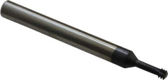 Carmex - #10-32 UNF, 0.146" Cutting Diam, 3 Flute, Solid Carbide Helical Flute Thread Mill - Internal Thread, 0.41" LOC, 2-1/2" OAL, 1/4" Shank Diam - Eagle Tool & Supply