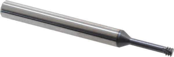 Carmex - #10-32 UNF, 0.146" Cutting Diam, 3 Flute, Solid Carbide Helical Flute Thread Mill - Internal Thread, 0.59" LOC, 2-1/2" OAL, 1/4" Shank Diam - Eagle Tool & Supply