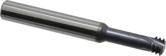 Carmex - M12x1.75 Metric Coarse, 0.354" Cutting Diam, 3 Flute, Solid Carbide Helical Flute Thread Mill - Internal Thread, 1.02" LOC, 3" OAL, 3/8" Shank Diam - Eagle Tool & Supply