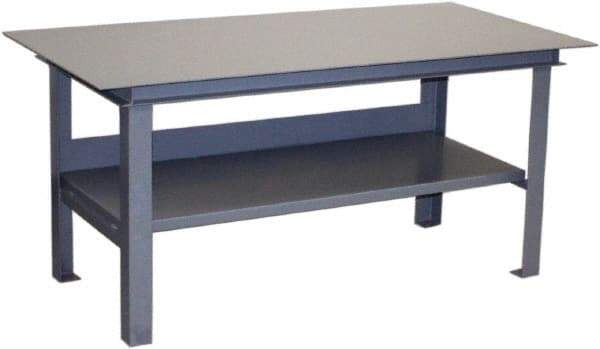 Jamco - 60 Wide x 36" Deep x 34" High, Steel Work Table - Flat Top, Fixed Legs, Gray - Eagle Tool & Supply