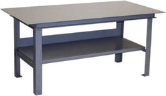 Jamco - 60 Wide x 36" Deep x 34" High, Steel Work Table - Flat Top, Fixed Legs, Gray - Eagle Tool & Supply