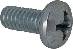 Value Collection - #12-24 UNC, 1/2" Length Under Head Phillips Drive Machine Screw - Pan Head, Grade 2 Steel, Zinc-Plated Finish, Without Washer - Eagle Tool & Supply
