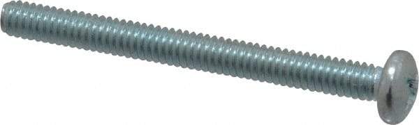 Value Collection - #8-32 UNC, 1-3/4" Length Under Head Phillips Drive Machine Screw - Pan Head, Grade 2 Steel, Zinc-Plated Finish, Without Washer - Eagle Tool & Supply