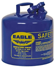 Eagle - 5 Gal Galvanized Steel Type I Safety Can - 13-1/2" High x 12-1/2" Diam, Blue - Eagle Tool & Supply