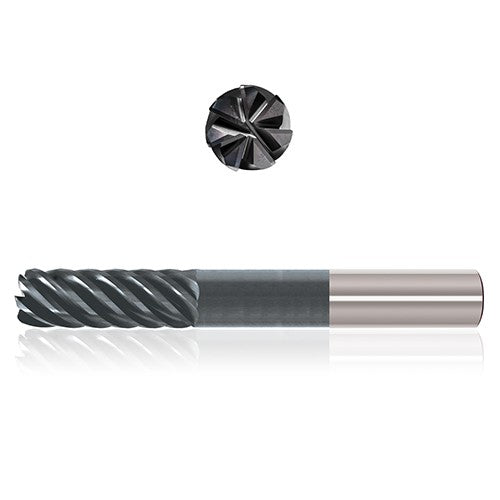 1/2″ Dia. × 1/2″ Shank × 7/8″ DOC × 3″ OAL, Sistral, 7 Flute, Variable Helix, Straight, External, Square, Solid End Mill - Exact Industrial Supply