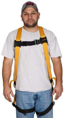 Miller - 400 Lb Capacity, Size Universal, Full Body Construction Safety Harness - Polyester, Mating Leg Strap, Mating Chest Strap, Yellow/Black - Eagle Tool & Supply