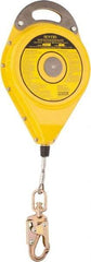 Gemtor - 50' Long, Stainless Steel Cable Self-Retracting Lifeline - 0.187" Diam, Swivel Locking Snap Hook Connector - Eagle Tool & Supply