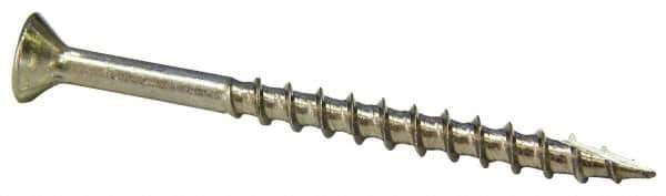 Value Collection - #6 Flat Head, Square Drive Stainless Steel Deck Screw - 1-5/8" OAL, Grade 305, Type 17 Point - Eagle Tool & Supply