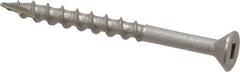 Value Collection - #8 Flat Head, Square Drive Stainless Steel Deck Screw - 2" OAL, Grade 305, Type 17 Point - Eagle Tool & Supply