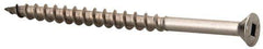 Value Collection - #10 Flat Head, Square Drive Stainless Steel Deck Screw - 3" OAL, Grade 305, Type 17 Point - Eagle Tool & Supply