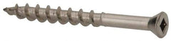 Value Collection - #7 Flat Head, Square Drive Stainless Steel Deck Screw - 1-5/8" OAL, Grade 305, Type 17 Point - Eagle Tool & Supply